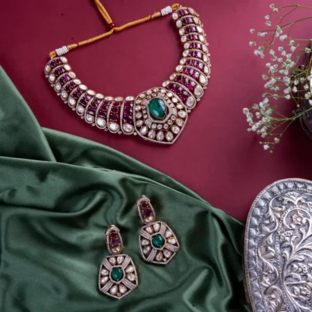 Rebel Heiress – Ruby Polki Royal Choker Set